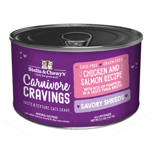 Stella & Chewys Carnivore Cravings Savory Shreds Chicken & Salmon Cat Food 5.2oz - Poudre Pet and Feed Supply