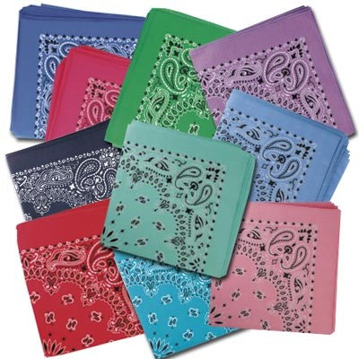 King Wholesale Bandana Paisley Assorted 22" Square - Poudre Pet and Feed Supply