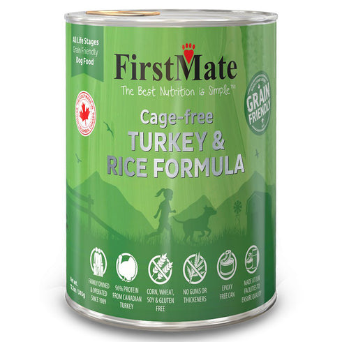 First Mate Cage-Free Turkey & Rice Formula 12 Cans Wet Dog Food 12.2oz - Poudre Pet and Feed Supply