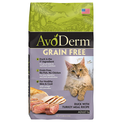 AvoDerm Grain-Free Duck & Turkey Formula Dry Cat Food 5lb - Poudre Pet and Feed Supply