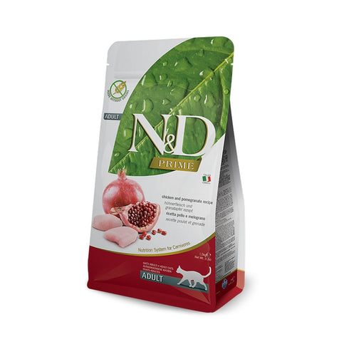Farmina N&D Prime Chicken Pomegranate Adult Dry Cat Food 11lb - Poudre Pet and Feed Supply
