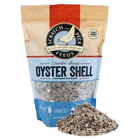 Scratch and Peck CluckiN Good Oyster Shell Poultry Supplement 4lb - Poudre Pet and Feed Supply