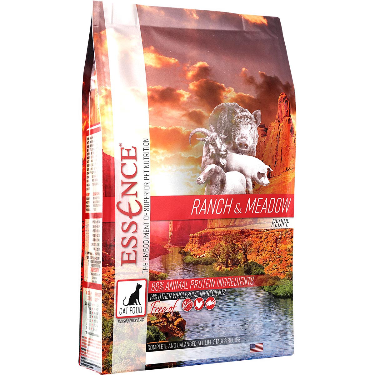 Essence Ranch & Meadow Recipe GrainFree Dry Cat Food 4lb Poudre Pet