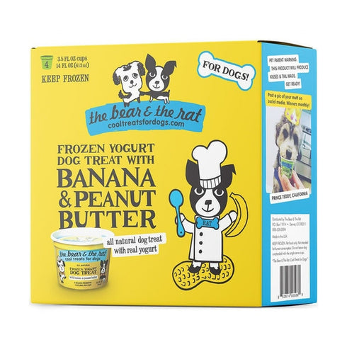 The Bear & The Rat Frozen Banana/Peanut Butter Dog Treat 4Pk - Poudre Pet and Feed Supply