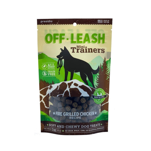 Presidio Natural Pet Off-Leash Mini Trainers Fire Grilled Chicken Recipe Dog Treats - Poudre Pet and Feed Supply
