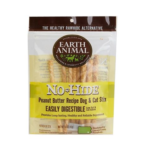 Earth Animal No Hide Peanut Butter Stix 1.6oz 10 Pack - Poudre Pet and Feed Supply