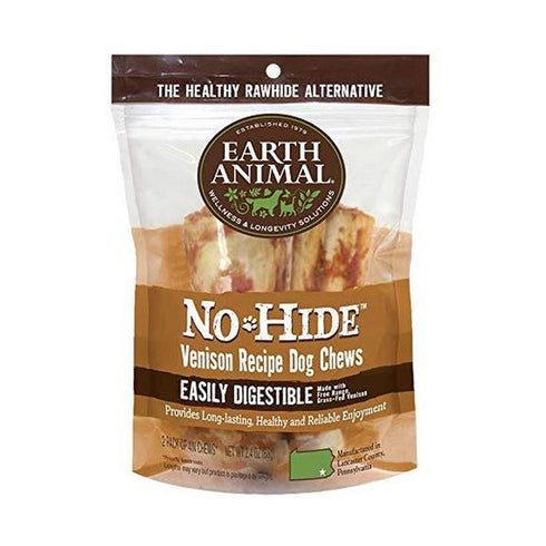 Earth Animal No Hide Venison Chew 4" 2Pk - Poudre Pet and Feed Supply