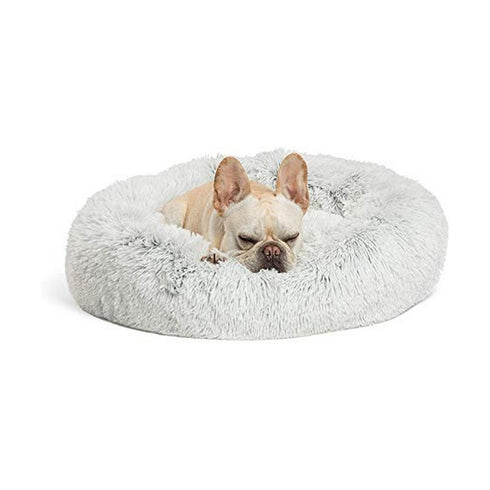 Best Friends by Sheri Calming Shag Vegan Fur Donut Cuddler Frost - 30"x30" - Poudre Pet and Feed Supply