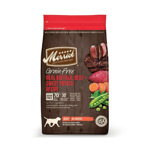Merrick Grain Free Buffalo Beef Sweet Potato Dry Dog Food 10lb - Poudre Pet and Feed Supply