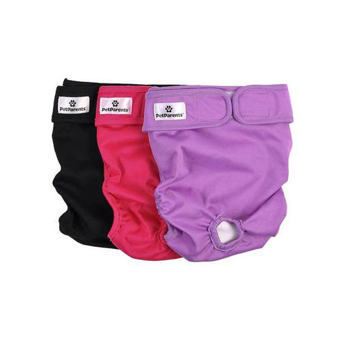 Pet Parents Premium Princess Washable Dog Diapers 3Pk XSmall - Poudre Pet and Feed Supply