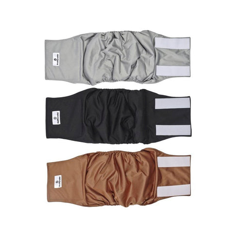 Pet Parents Premium Washable Belly Bands Natural 3Pk Large - Poudre Pet and Feed Supply