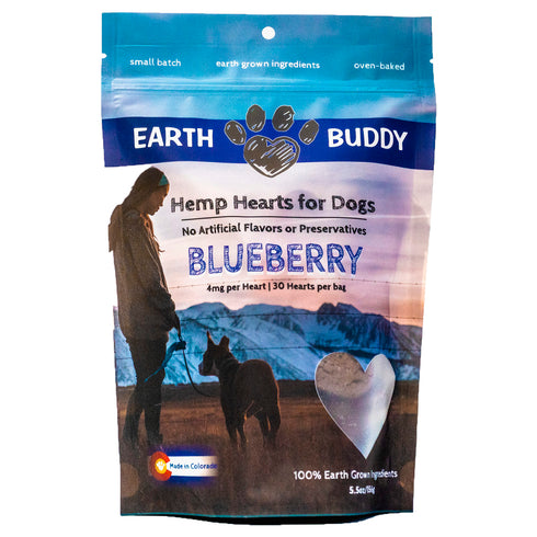 Earth Buddy Blueberry Hemp Hearts 4mg 7oz - Poudre Pet and Feed Supply