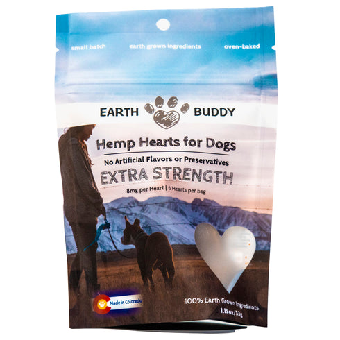 Earth Buddy Extra Strength CBD Hemp Hearts Trial Size 8mg 1.15oz - Poudre Pet and Feed Supply
