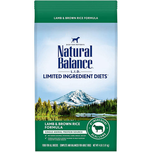 Natural Balance Limited Ingredient Lamb Brown Rice Dry Dog Food 4lb - Poudre Pet and Feed Supply