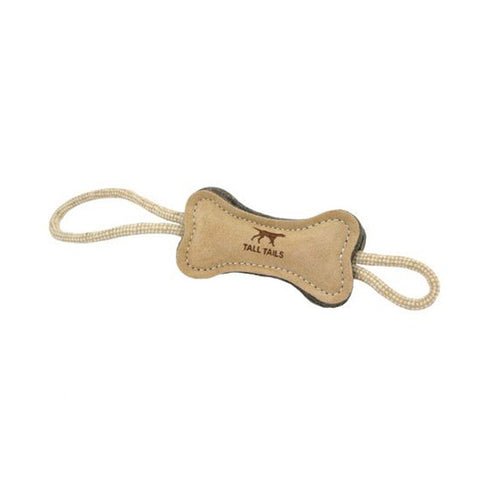 Tall Tails Natural Leather Bone Tug Dog Toy 16" - Poudre Pet and Feed Supply