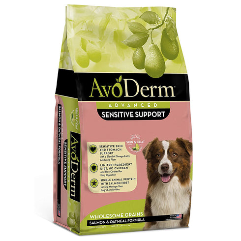 AvoDerm Advanced Sensitive Support Salmon & Oatmeal Formula Dry Dog Food 4lb - Poudre Pet and Feed Supply