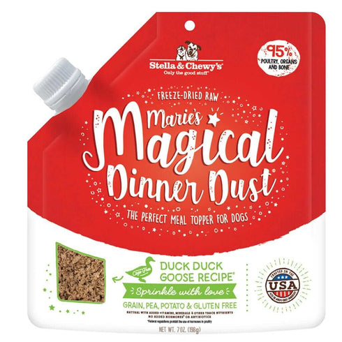 Stella and Chewys Marie's Magical Dinner Dust Duck Duck Goose Raw Dog Food 7oz - Poudre Pet and Feed Supply