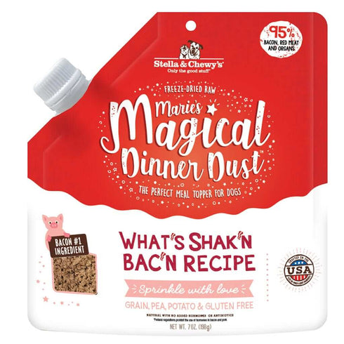 Stella and Chewys Marie's Magical Dinner Dust What's Shak'n Bac'n Raw Dog Food 7oz - Poudre Pet and Feed Supply