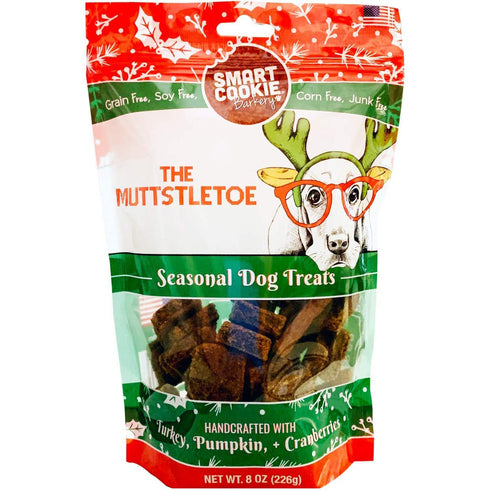 Smart Cookie The Muttstletoe Seasonal Turkey Pumpkin & Cranberries Dog Biscuit Treats, 8oz - Poudre Pet and Feed Supply