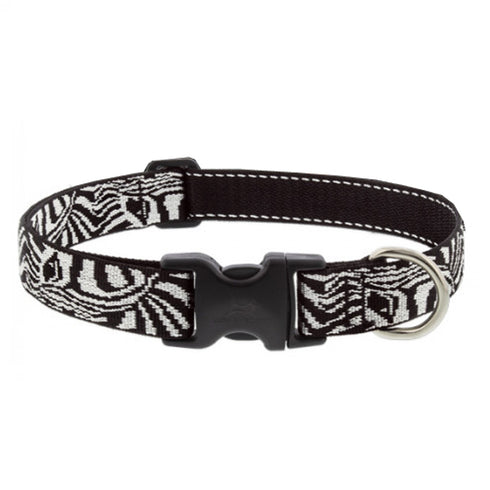 Lupine Adjustable Dog Collar 1" Wide X 16"-28" Neck Size Zebras - Poudre Pet and Feed Supply