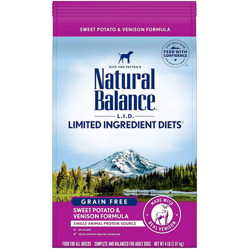 Natural Balance L.I.D. Venison Sweet Potato Dry Dog Food 4lb - Poudre Pet and Feed Supply