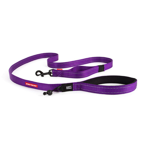 EzyDog Soft Trainer Leash with Traffic Control Handle Purple - Poudre Pet and Feed Supply