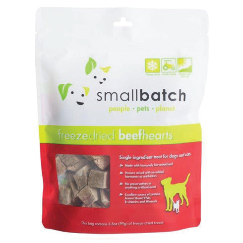 Smallbatch Freeze Dried Beef Hearts Dog Treats 3.5oz - Poudre Pet and Feed Supply