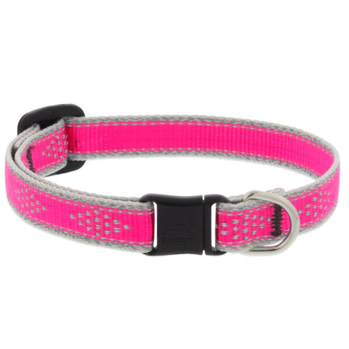 Lupine Reflective Safety Cat Collar 1/2" Wide 8"-12" Neck Size Pink Diamond - Poudre Pet and Feed Supply