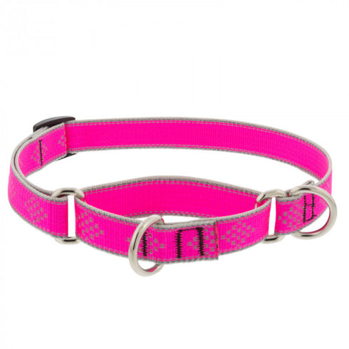 Lupine Dog Collar Martingale 3/4" Wide X 14"-20" Neck Size Pink Diamond - Poudre Pet and Feed Supply