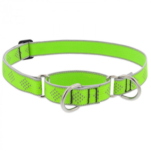 Lupine Dog Collar Martingale 1" Wide X 15"-22" Neck Size Green Diamond - Poudre Pet and Feed Supply