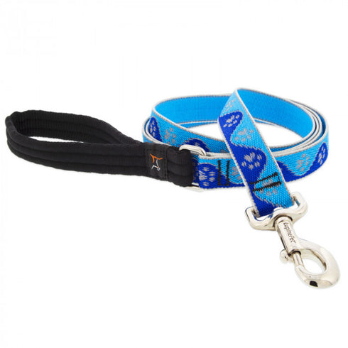Lupine Dog Leash 1" Width X 4' Length High Lights Blue Paws - Poudre Pet and Feed Supply