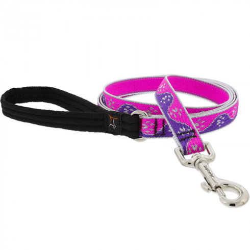 Lupine Dog Leash 3/4" Width X 6' Length High Lights Pink Paws - Poudre Pet and Feed Supply