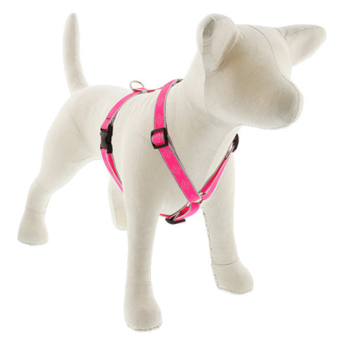 Lupine Reflective Roman Dog Harness 3/4" Wide 12"-20" Girth Pink Diamond - Poudre Pet and Feed Supply
