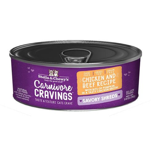 Stella & Chewys Carnivore Cravings Savory Shreds Chicken Beef Cat Food 2.8oz - Poudre Pet and Feed Supply