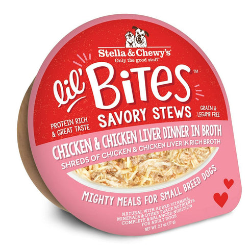 Stella & Chewy's Lil' Bites Savory Stews Chicken & Chicken Liver Dinner in Broth 2.7oz - Poudre Pet and Feed Supply