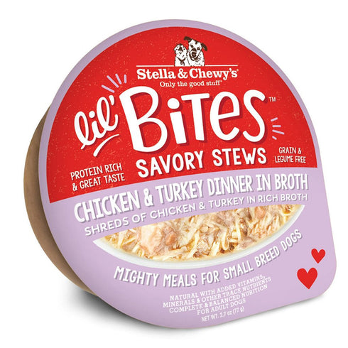 Stella & Chewy's Lil' Bites Savory Stews Chicken & Turkey Dinner in Broth 2.7oz - Poudre Pet and Feed Supply