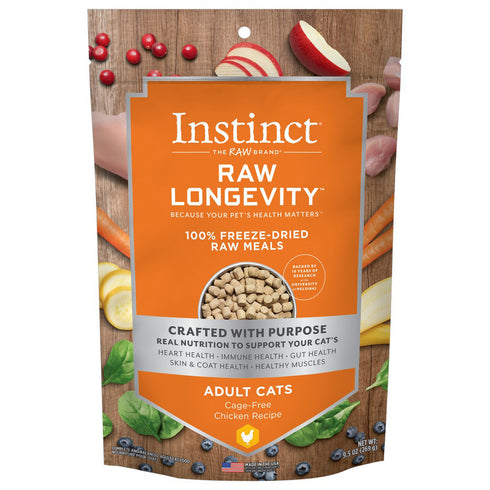 Instinct Raw Longevity 100% Freeze-Dried Raw Meals Cage-Free Chicken Cat Food 9.5oz - Poudre Pet and Feed Supply