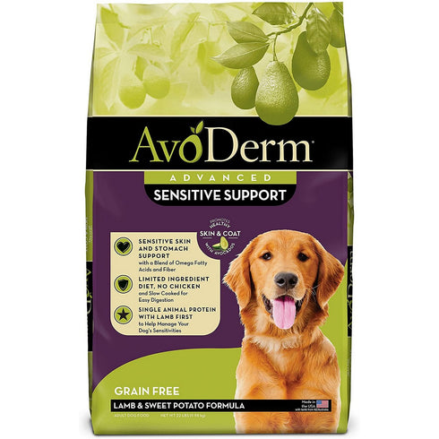 AvoDerm Advanced Sensitive Support Lamb Sweet Potato Dry Dog Food 22lb - Poudre Pet and Feed Supply
