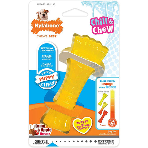 Nylabone Puppy Chill and Chew Freezer Dog Toy Lamb Apple Regular - Poudre Pet and Feed Supply