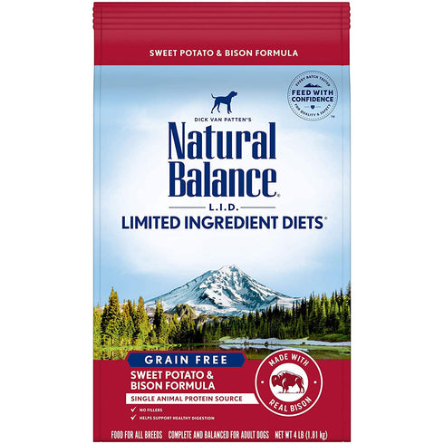 Natural Balance L.I.D Sweet Potato & Bison Formula Grain-Free Dry Dog Food 4lb - Poudre Pet and Feed Supply