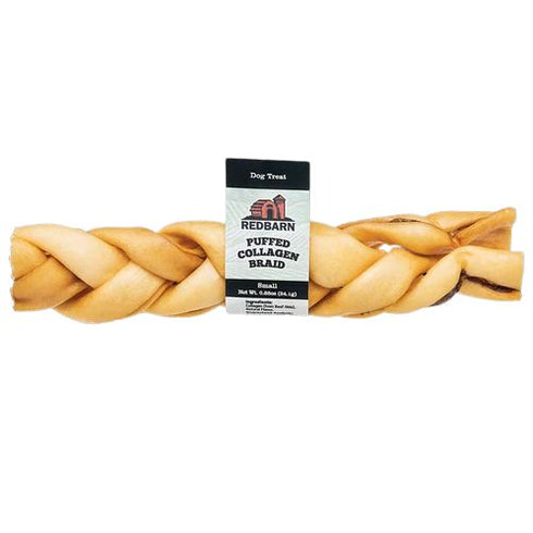 Redbarn Puffed Collagen Braid 6" - Poudre Pet and Feed Supply