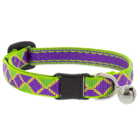 LUPINE MicroBatch Safety Cat Collar 1/2" Wide 8"-12" Length Jester - Poudre Pet and Feed Supply