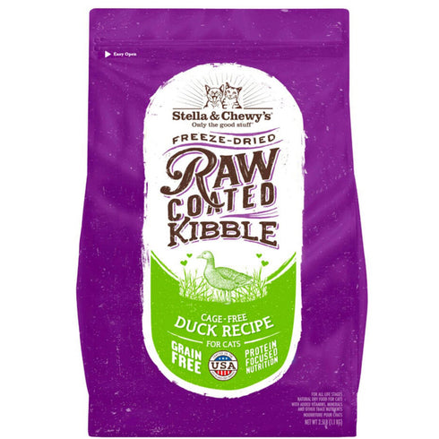 Stella and Chewys Raw Coated Kibble Cage-Free Duck Cat Food 2.5lb - Poudre Pet and Feed Supply