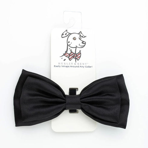 Huxley & Kent Bow Tie Black Satin For Dogs Small - Poudre Pet and Feed Supply