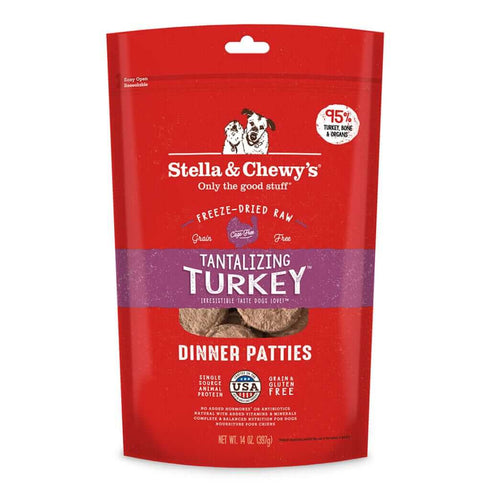 Stella and Chewys Tantalizing Turkey Freeze-Dried Raw Dinner Patties Dog Food 14oz - Poudre Pet and Feed Supply