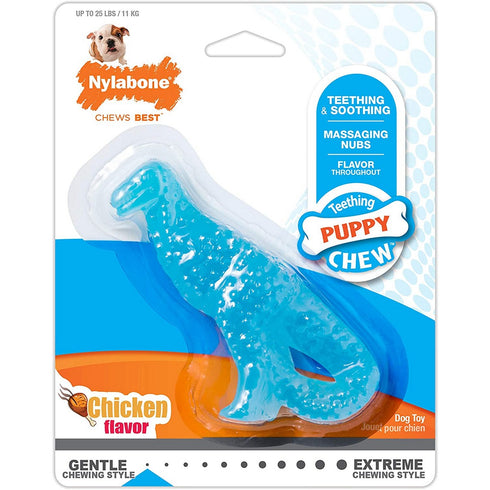 Nylabone Puppy Dental Dinosaur Chew Toy for Teething Puppies - Poudre Pet and Feed Supply