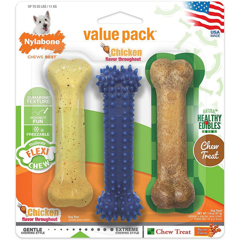 Nylabone Flexi Chew Variety Dog Toys Small/Regular - Poudre Pet and Feed Supply