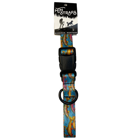 MTN Straps Trout Tales Dog Collar Large 16"-28" - Poudre Pet and Feed Supply