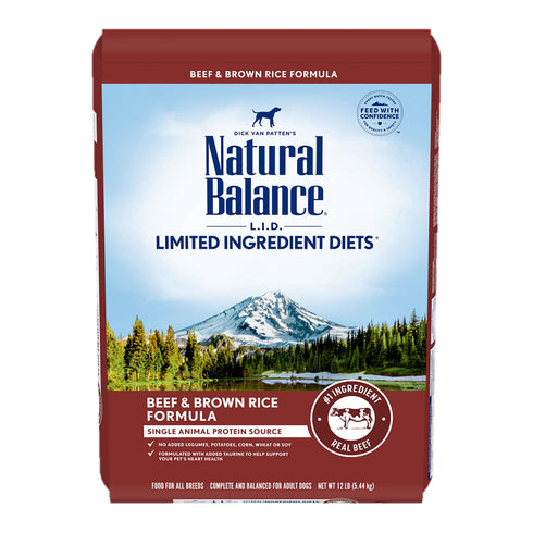 Natural Balance L. I. D. Beef & Brown Rice Dry Dog Formula 24lb - Poudre Pet and Feed Supply