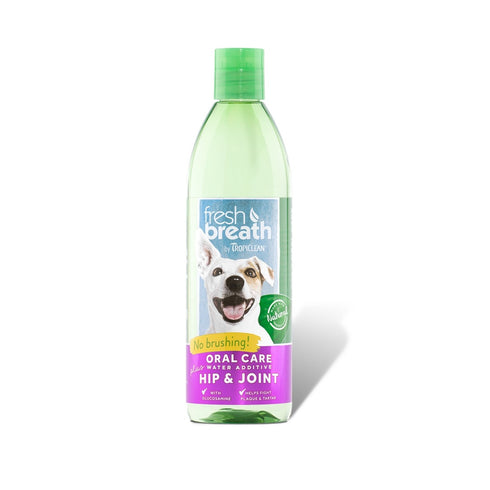 Tropiclean Fresh Breath Oral Care Water Additive Plus Hip And Joint For Dogs 16oz - Poudre Pet and Feed Supply
